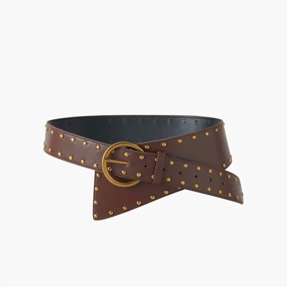 NIB: Brown Wide Feax Leather Belt (fits 71-91 cm) - Picture 1 of 5